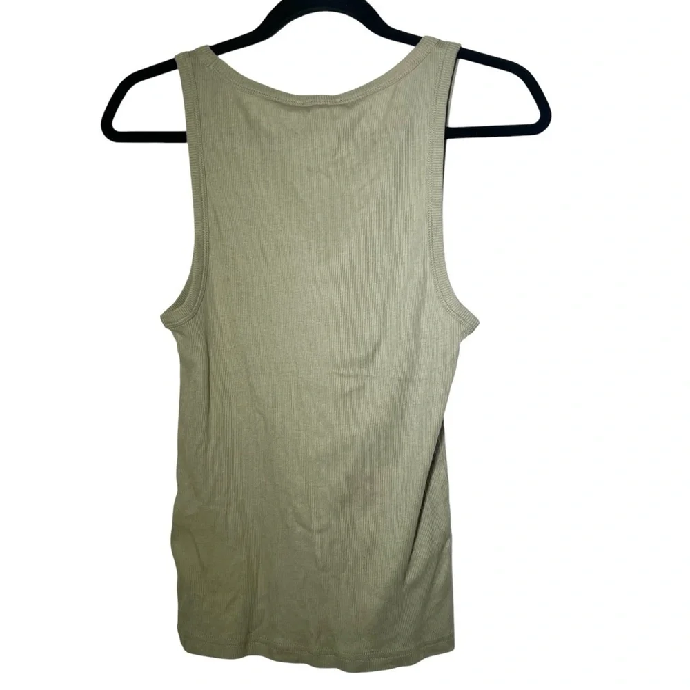 J Crew Light Green Ribbed Cutaway Tank Top NWT Medium